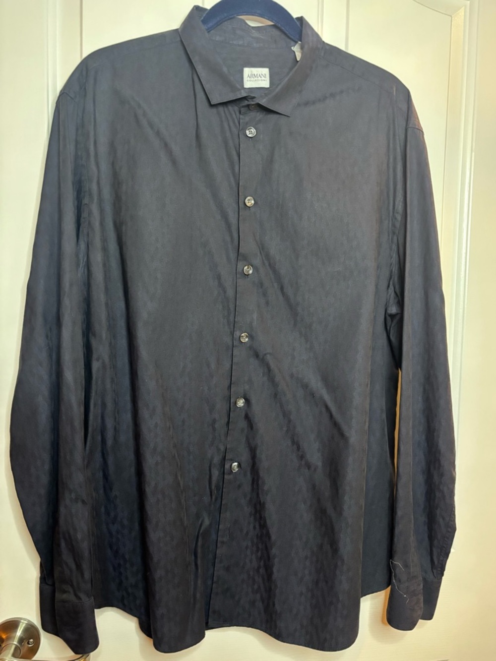 EUC Armani Collezioni Midnight & Navy Blue Men's Button-Up Shirt size XXL